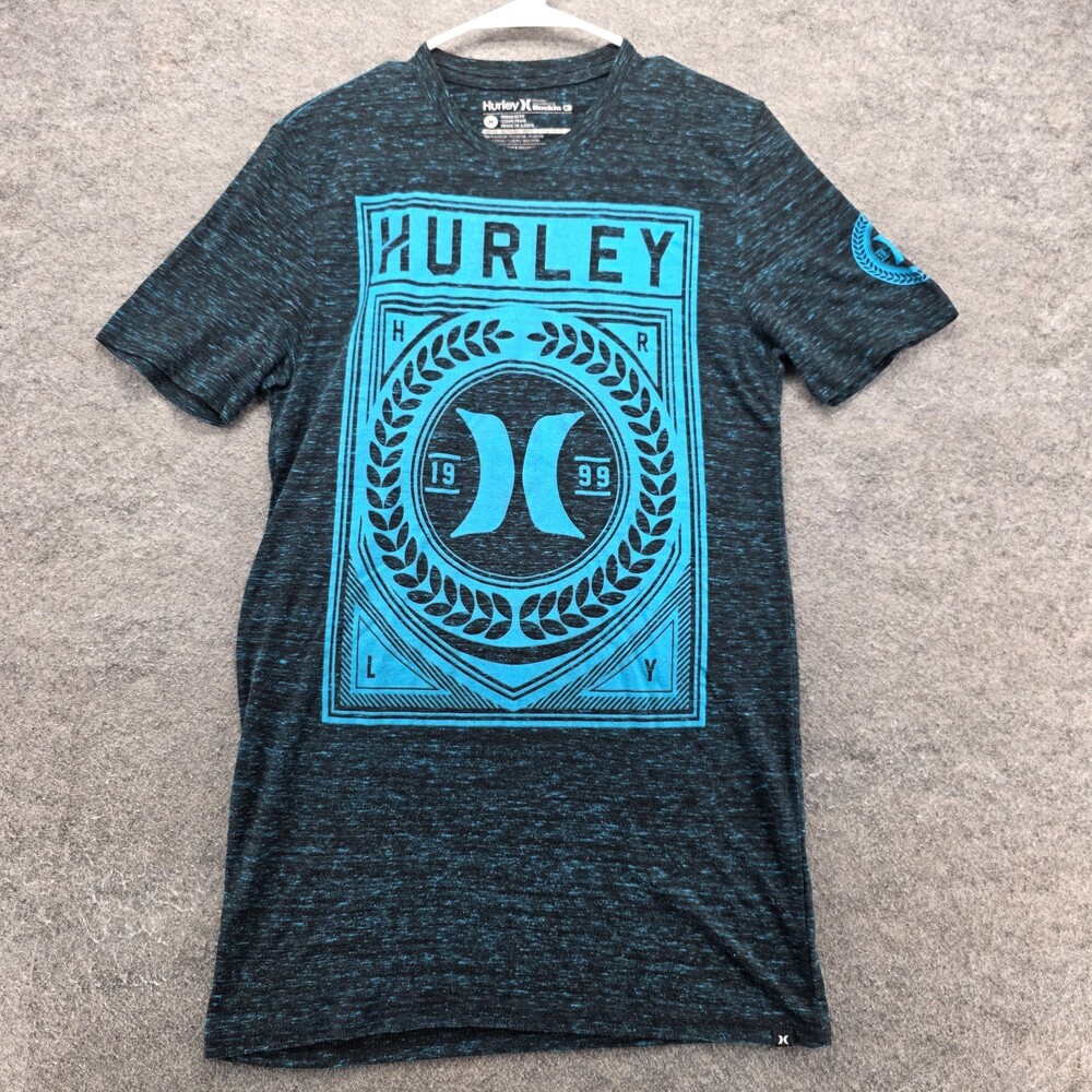 Hurley Buckle Shirt Mens Medium Premium Fit Short Sleeve Blue